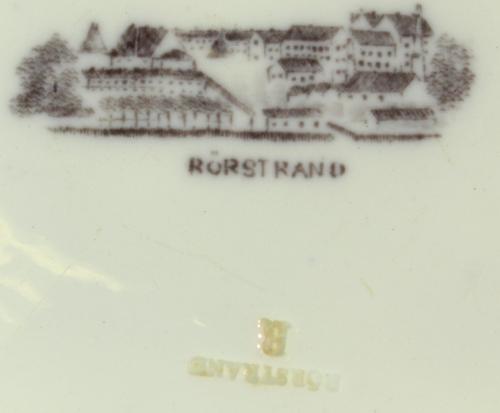 Rörstrand Mulberry 1857 - 1907 Nr15 Flat tallrik D24.8 Stämpel Rakstämpel versaler